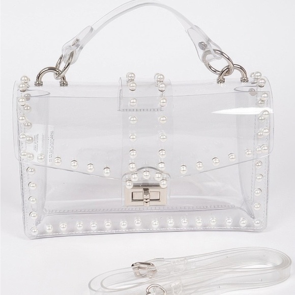 Shannel’s Closet Handbags - Transparent Clutch W/faux Pearl